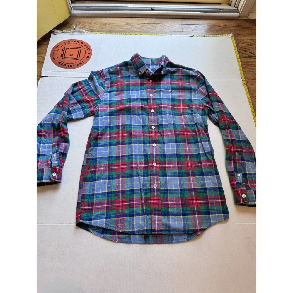 Boy's/Kid's‎ Vineyard Vines Long Sleeve Plaid Button Down Shirt Size Xl (18)